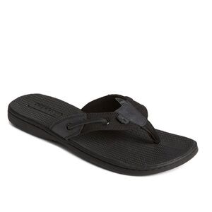 Sperry Women's Seafish Black Leather Flip Flop- Size 9.5